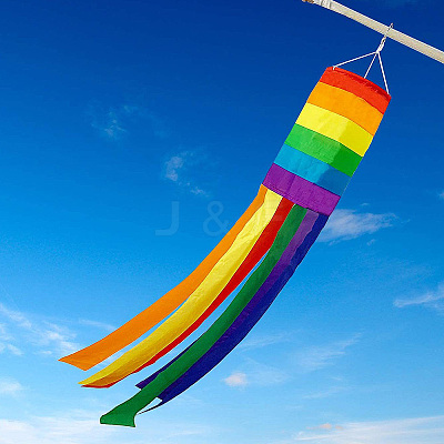 Independence Day Cloth Column Windsock Flag AJEW-WH20017-74B-1