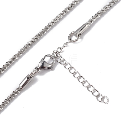 Non-Tarnish 304 Stainless Steel Bone Rope Chain Necklace for Women NJEW-I121-01B-P-1