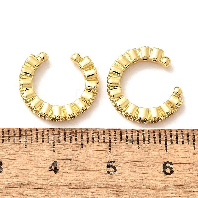 Brass Micro Pave Cubic Zirconia Cuff Earrings ZIRC-H109-06G-1