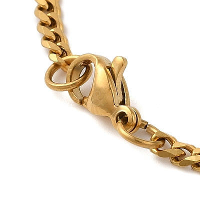 Brass Clear Cubic Zirconia Curb Chain Constellation Pendant Medal Necklaces for Women LS-NJEW-U010-01G-03-1