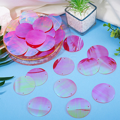 150Pcs Rainbow Iridescent PVC Paillette/Sequin Links FIND-TA0008-10D-1