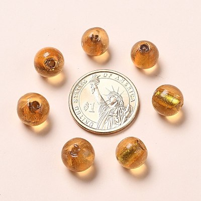 Handmade Silver Foil Glass Beads SLR12MM19Y-1