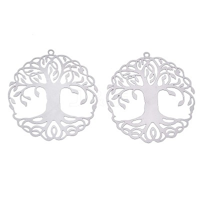 Non-Tarnish 201 Stainless Steel Filigree Pendants X-STAS-S118-030P-1