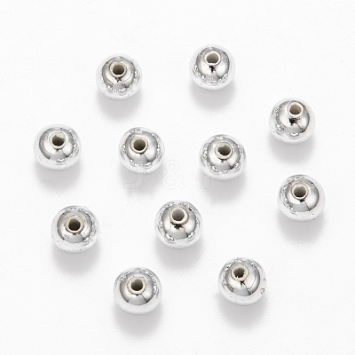 Plating Plastic Acrylic Round Beads PACR-L003-8mm-S-1