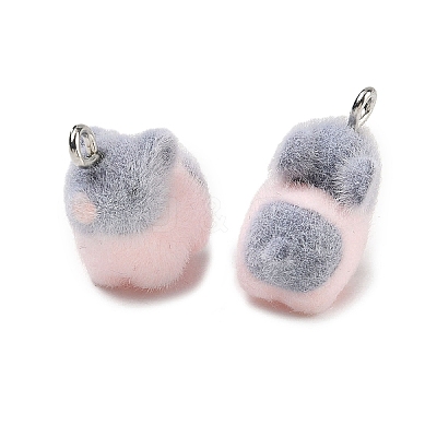 Flocking Opaque Resin Pendants RESI-F064-A23-1