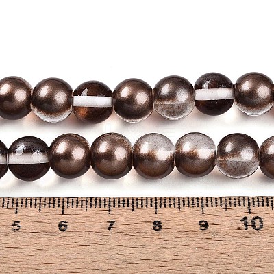 Baking Paint Transparent Glass Beads Strands DGLA-N011-10mm-09-1