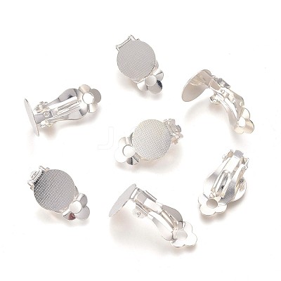 Brass Blank Base Clip-on Earring Cabochon Setting X-KK-M019-03S-1