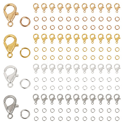 400pcs 4 Colors Alloy Lobster Claw Clasps FIND-TA0008-94-1