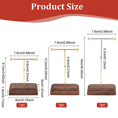 3 Sets 3 Sizes Iron Earring Display Stand Set EDIS-WH0024-10G-1
