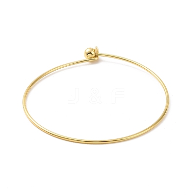 Screw End Ball 304 Stainless Steel Wire Bangle BJEW-F435-01G-1