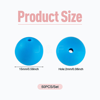 50Pcs Food Grade Eco-Friendly Silicone Beads SIL-TADJ0001-03I-1