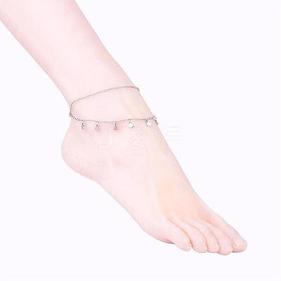 Tarnish Resistant 304 Stainless Steel Anklets AJEW-AN00206-1