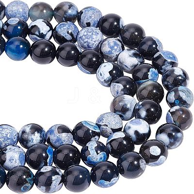 3 Strands Natural Fire Crackle Agate Beads Strands G-NB0003-46-1