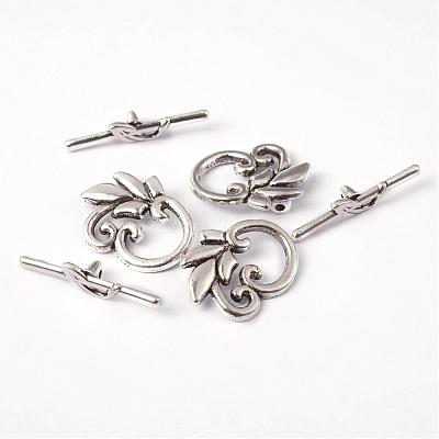 Leaf Tibetan Style Alloy Toggle Clasps LF0676Y-1