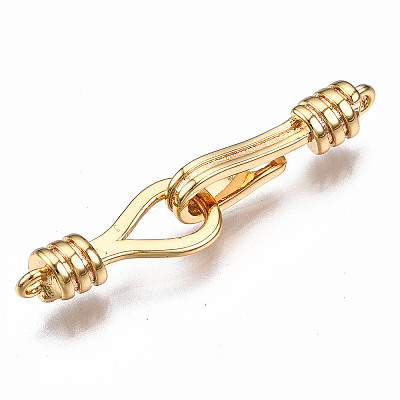 Brass Hook and S-Hook Clasps X-KK-T063-70G-NF-1