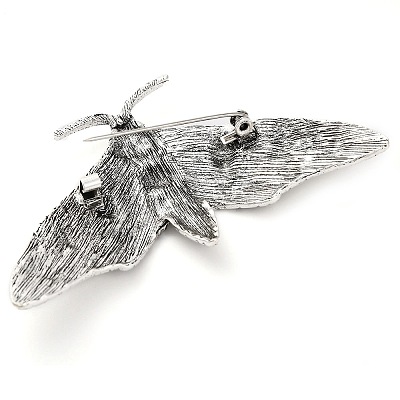 Moon Phase Moth Alloy Brooch Pin JEWB-Z031-06AS-1