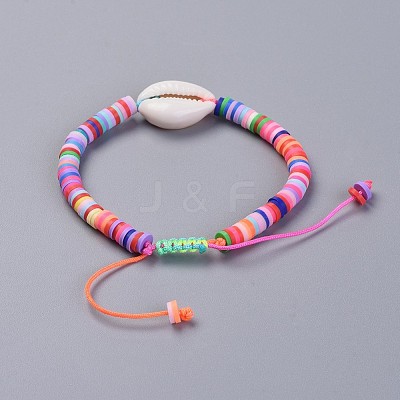 Handmade Polymer Clay Heishi Beads Kids Braided Bracelets BJEW-JB04317-05-1