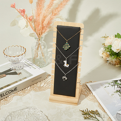 Bamboo Slant Back Necklace Organizer Display Stands NDIS-WH20007-01A-02-1