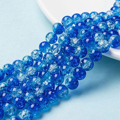 Baking Paint Crackle Glass Bead Strands CCG-S001-8mm-16-1