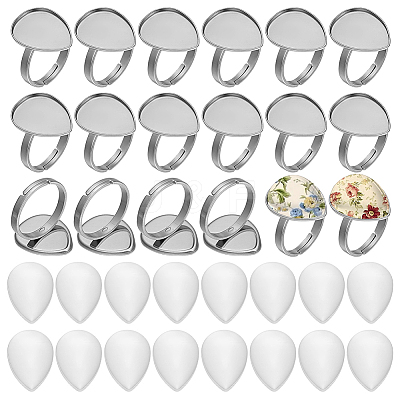 DIY Teardrop Cuff Ring Making Kits DIY-UN0008-13-1