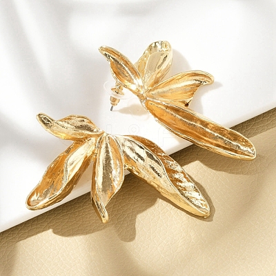 Alloy Stud Earrings EJEW-D300-02G-05-1