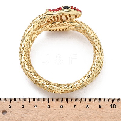 Snake Alloy Rhinestone Bangles for Women BJEW-G085-01G-01-1