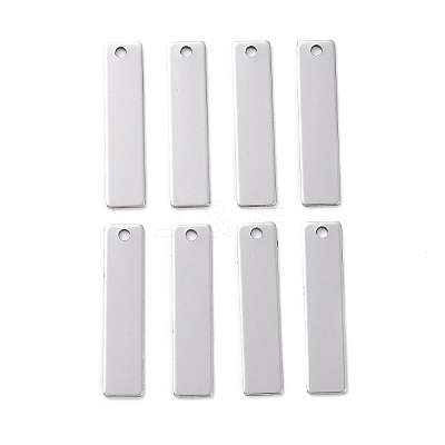 Tarnish Resistant 201 Stainless Steel Rectangle Stamping Blank Tag Pendants STAS-R064-15B-1