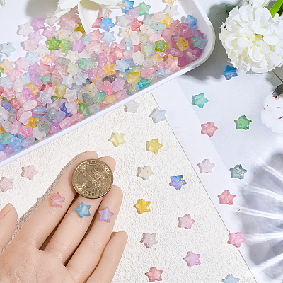 600Pcs 2 Colors Frosted Acrylic Charms OACR-PA0001-35-1