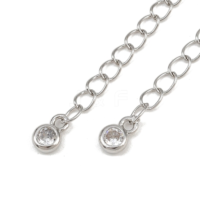 Brass Micro Pave Cubic Zirconia Ends with Chain KK-H480-59P-1