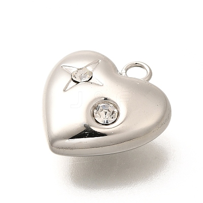304 Stainless Steel Rhinestone Pendants STAS-M109-10P-02-1