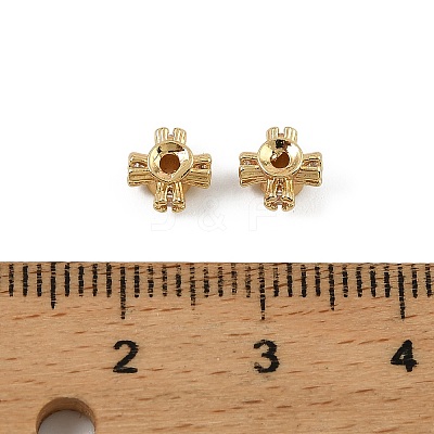 Brass Clear Cubic Zirconia Beads KK-D106-07G-1