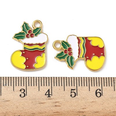 304 Stainless Steel Enamel Pendants STAS-L300-012G-21-1
