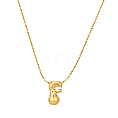 304 Stainless Steel Alphabet Pendant Necklaces for Men and Women GP1122-6-1