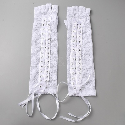 Polyester Lace Fingerless Long Gloves AJEW-WH20020-564B-1