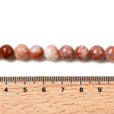 Natural Pink Agate Beads Strands G-K350-C02-8mm-1