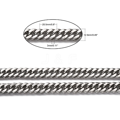 Tarnish Resistant 201 Stainless Steel Double Link Chains CHS-A003E-3.0mm-1