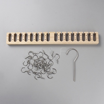 Rectangle Wood Belt Storage Rack AJEW-WH0561-72-1