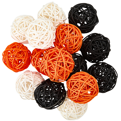 15Pcs 3 Colors Wicker Rattan Balls AJEW-SC0004-25A-1