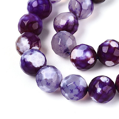 Dyed & Heated Natural Fire Crackle Agate Beads Strands G-N359-01B-07-1