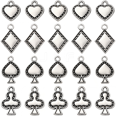 72Pcs 4 Styles Tibetan Style Alloy Pendants FIND-SC0019-40AS-1
