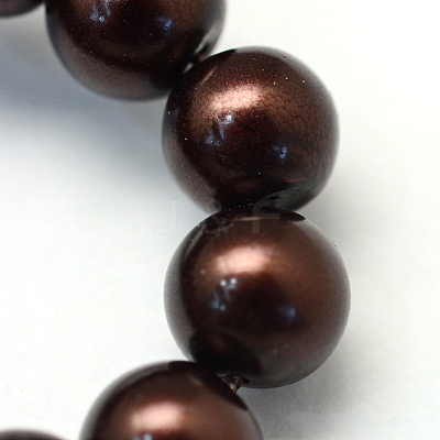Baking Paint Pearlized Glass Pearl Round Bead Strands X-HY-Q003-10mm-40-1