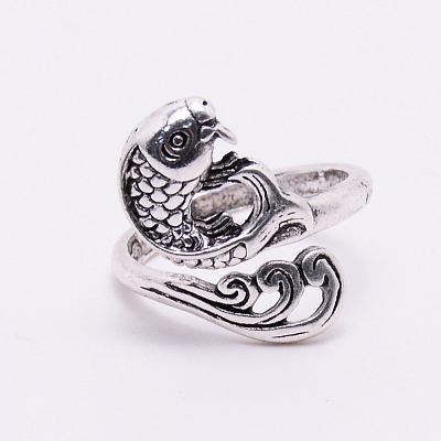 Adjustable Tibetan Style Alloy Cuff Rings PALLOY-WH0076-80AS-RS-1
