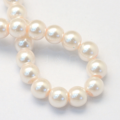 Baking Paint Pearlized Glass Pearl Round Bead Strands HY-Q003-6mm-41-1