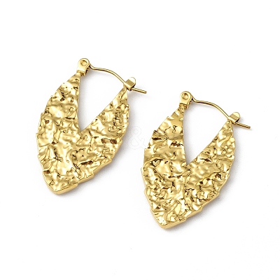Ion Plating(IP) 304 Stainless Steel Teardrop Hoop Earrings for Women EJEW-I284-15G-1