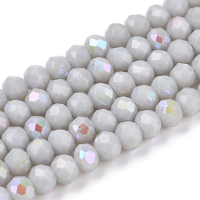 Electroplate Opaque Solid Color Glass Beads Strands EGLA-A034-P3mm-L23-1