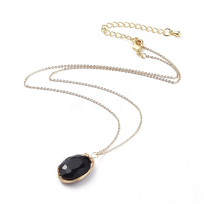 Glass Pendant Necklaces NJEW-JN02586-02-1