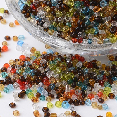 12/0 Transparent Colours Round Glass Seed Beads SEED-K003-2mm-M11-1