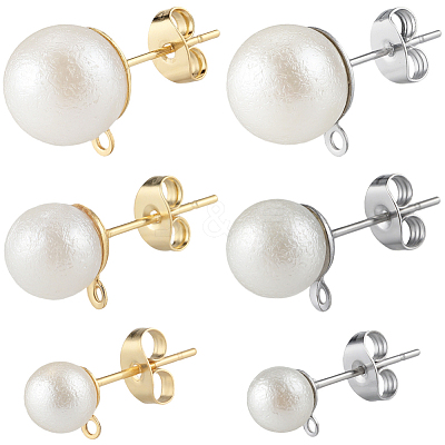 304 Stainless Steel Stud Earring Findings EJEW-SP0001-17A-1