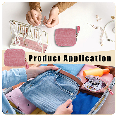 Cloth Jewelry Storage Zipper Bags with Tassel for Earrings Rings Bracelets Necklaces AJEW-WH0596-664D-1