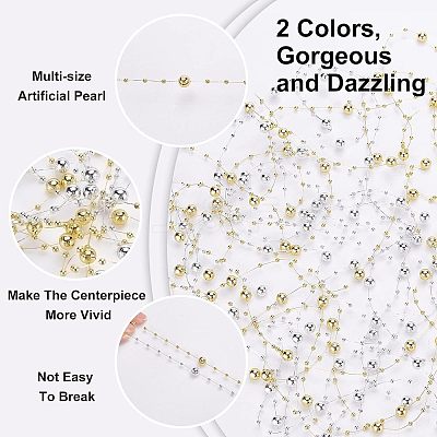 2 Bags 2 Colors Plastic Bead Garland Strand KY-NB0001-32-1